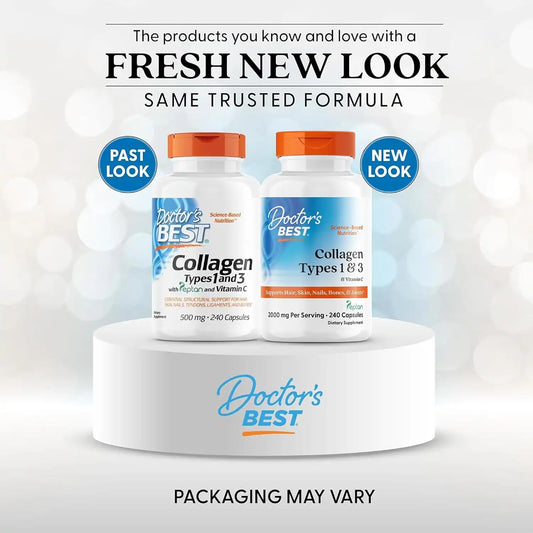 Doctor's Best Collagen Peptides Types 1 & 3, Supports Hair, 240 Capsules