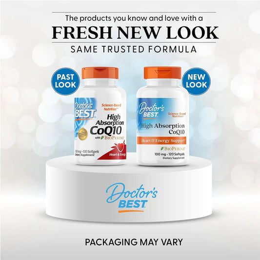 Doctor's Best High Absorption CoQ10 with BioPerine Supplement, 120 Softgels