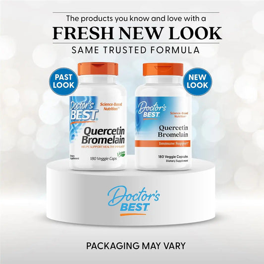 Doctor's Best Quercetin Bromelain Supplement, for Men & Women, 180 Veg Caps