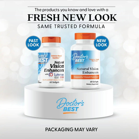 Doctor's Best Natural Vision Enhancers for Men & Women Non-GMO, 60 Softgels