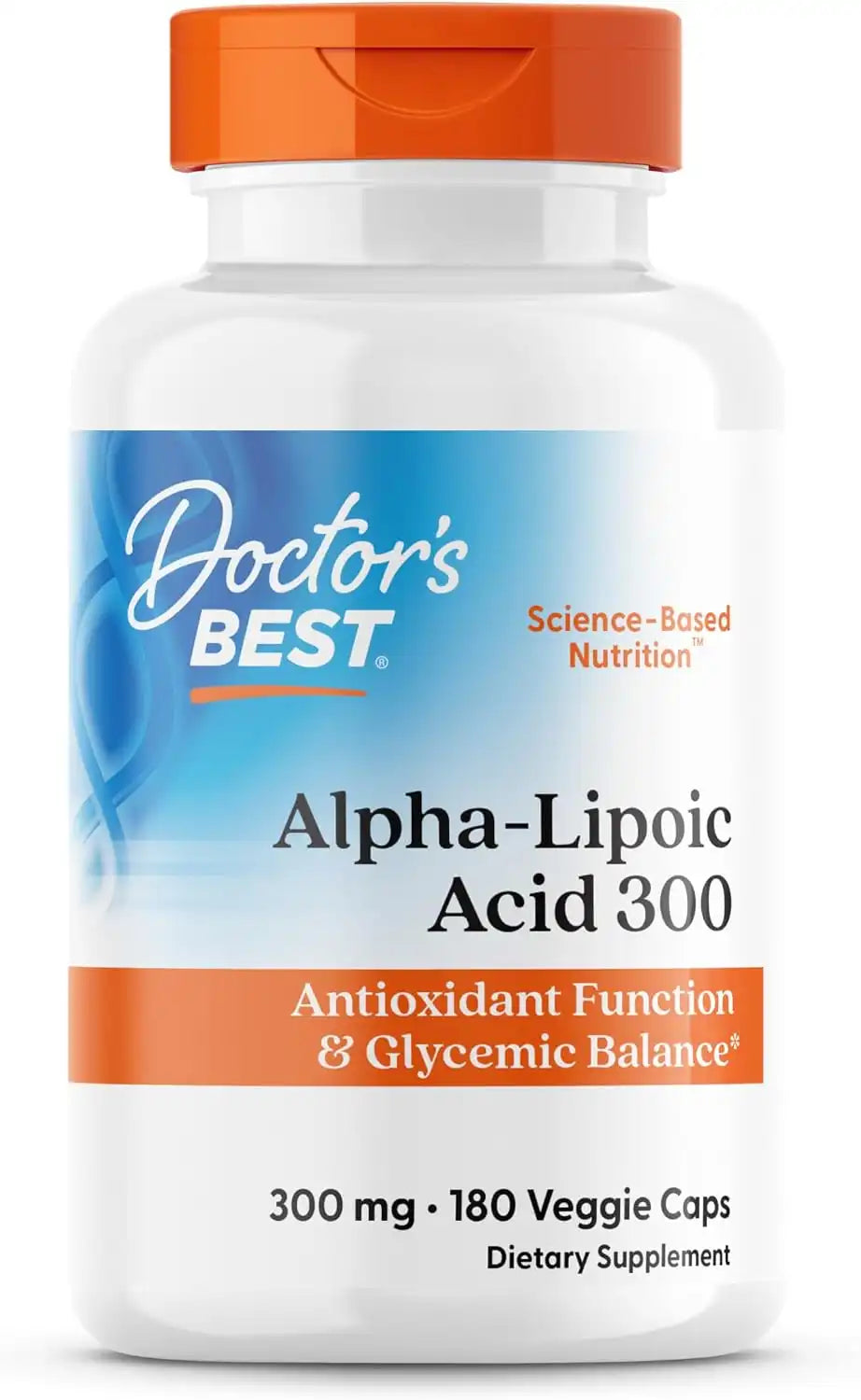 Doctor's BEST Alpha Lipoic Acid Supplement 300mg, Non GMO, 180 Veg Capsules