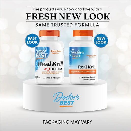 Doctor's BEST Real Krill Oil 350 mg Supplement, 60 Ct Softgels