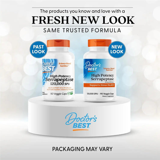 Doctor's BEST Serrapeptase Supplement for Men & Women, 90 Veg Caps