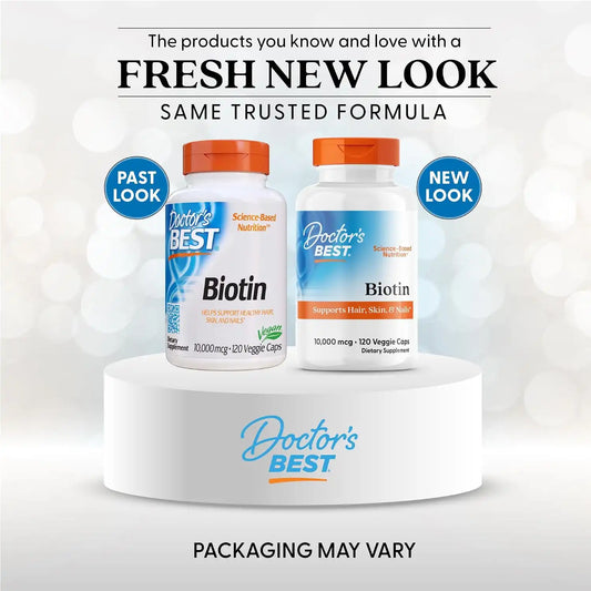 Doctor's Best Biotin Vitamin Supplement 10000 mcg, 120 Veg Caps