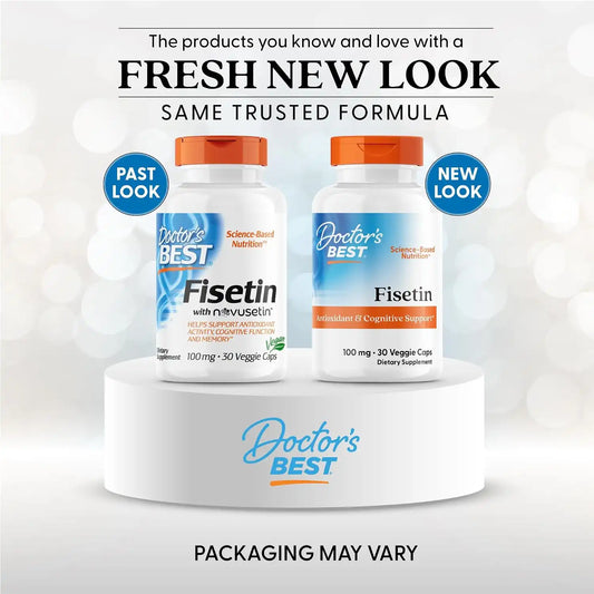 Doctor's Best Fisetin Supplement 100 mg, for Men & Women, 30 Veg Caps