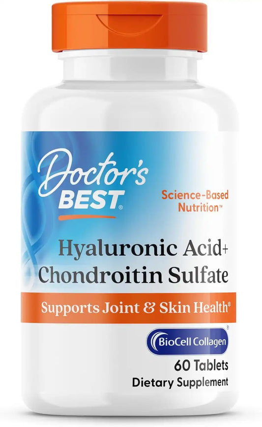 Doctor's Best Hyaluronic Acid with Chondroitin Sulfate, Non-GMO, 60 Tablets