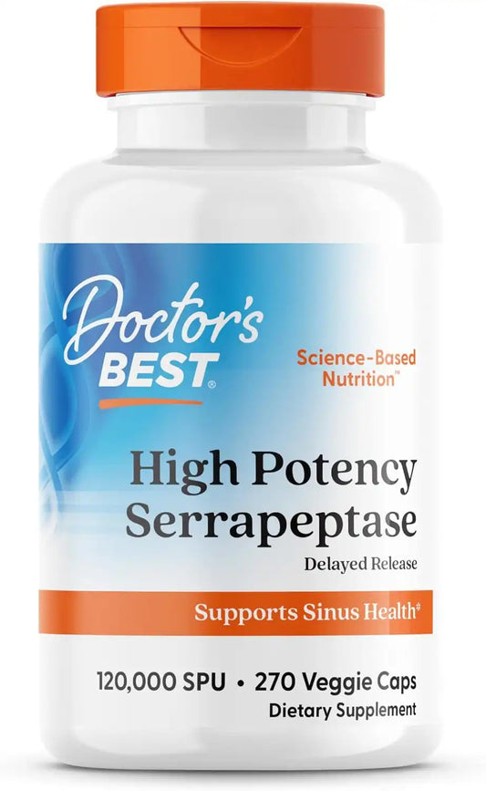 Doctor's Best Serrapeptase Supplement, for Men & Women, 270 Veg Caps