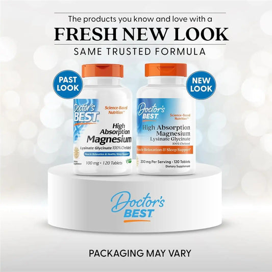 Doctor's Best High Absorption Magnesium Glycinate Lysinate, 120 Count
