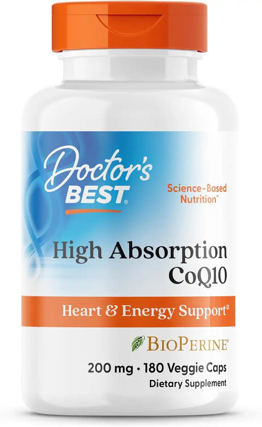 Doctor's BEST High Absorption CoQ10 200mg with BioPerine, 180 Veg Capsules