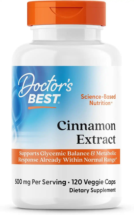 Doctor's Best Cinnamon Bark Extract Capsules, Gluten Free, 120 Veg Caps