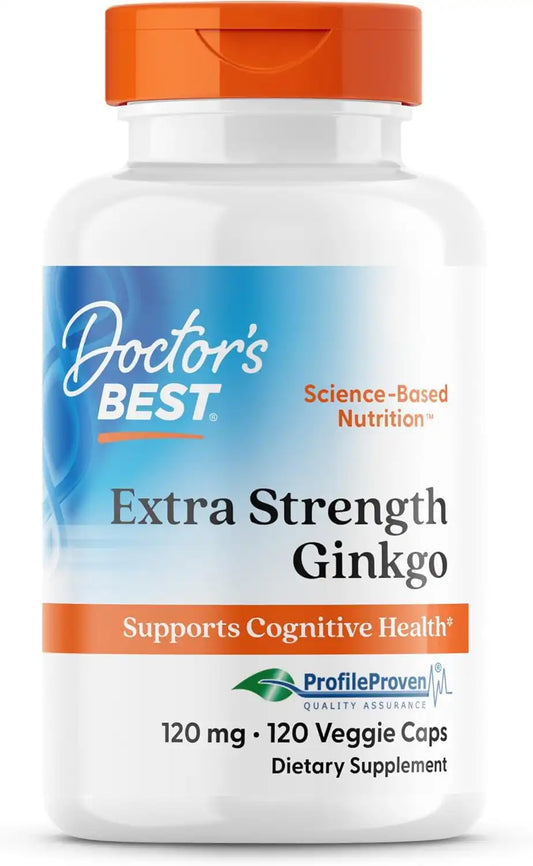 Doctor's Best Extra Strength Ginkgo Biloba Capsules 120 mg, 120 Veg Caps