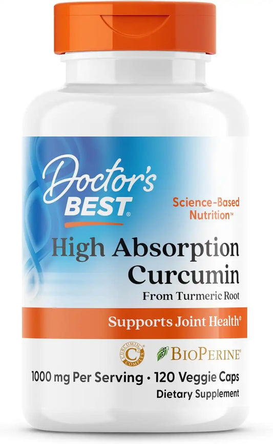 Doctor's Best Turmeric Curcumin Supplement 1000mg, 120 Veg Capsules